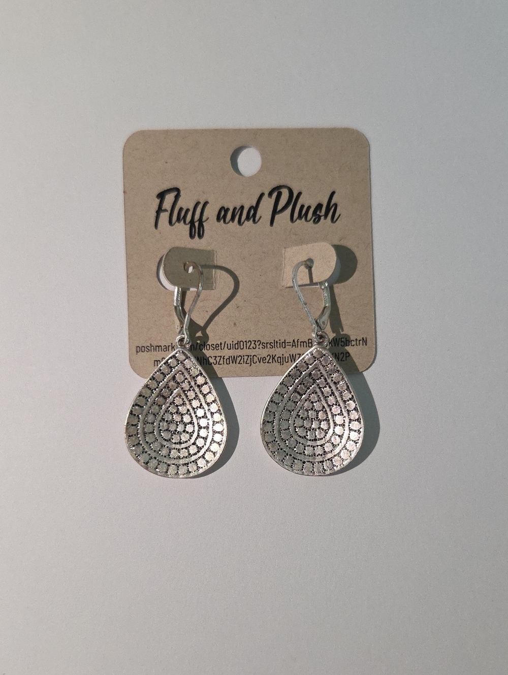 Silver Teardrop Dangle Earrings